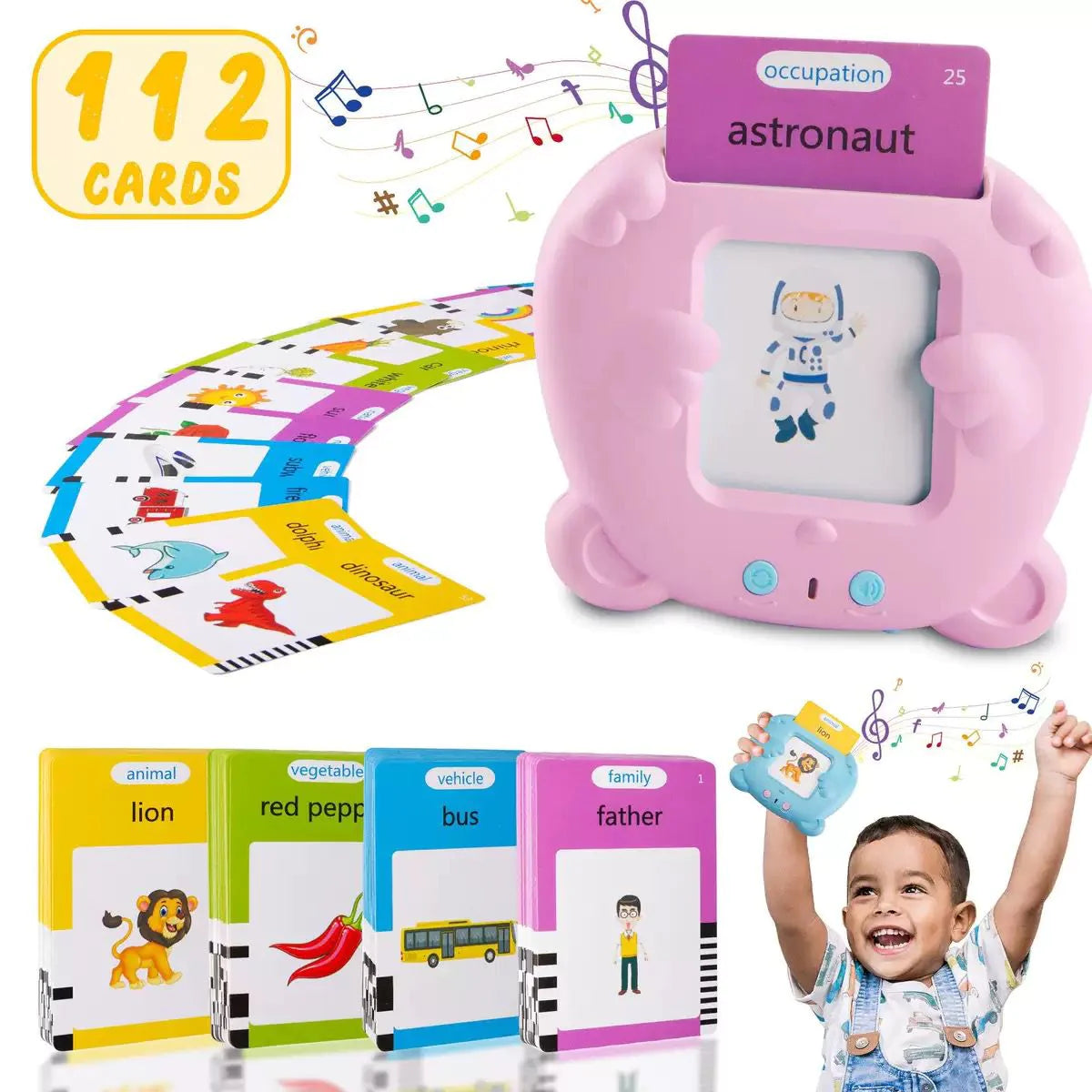 Speak & Learn - Educational Device + 112 Flashcards